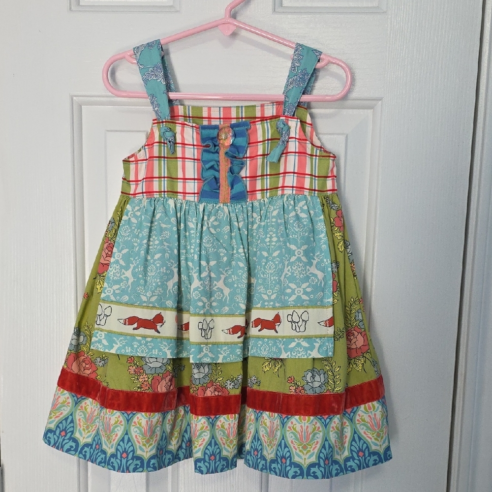 Matilda Jane Colorful Fox and Floral Kids Dress